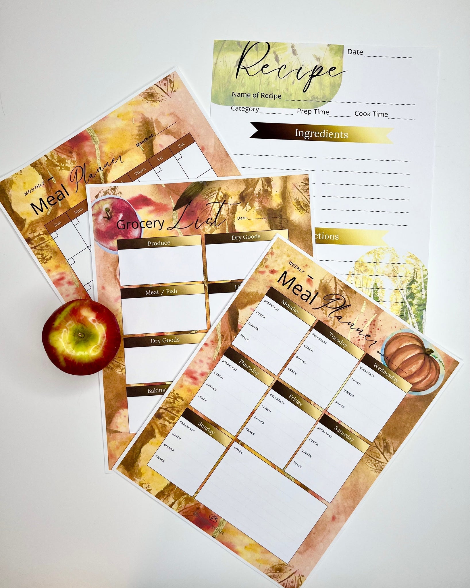 Cozy, Colorful, and Organized: Fall Planner Bundle + Watercolor Kitchen Companion