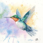 "Flight of the Hummingbird" Original Watercolor Painting