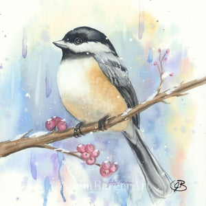 "Winter's Perch" Original Watercolor Painting