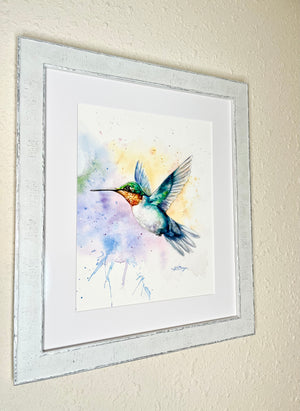 "Flight of the Hummingbird" Original Watercolor Painting