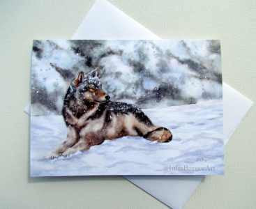 Winter Wolf Greeting Card
